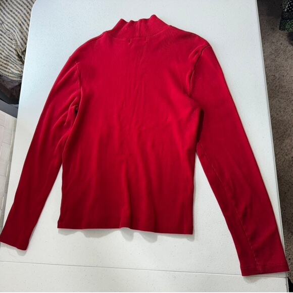 "LAUREN RALPH LAUREN" Red, Crested L Chest, Mock Neck,Old Money,Quiet Luxury - Picture 7 of 7